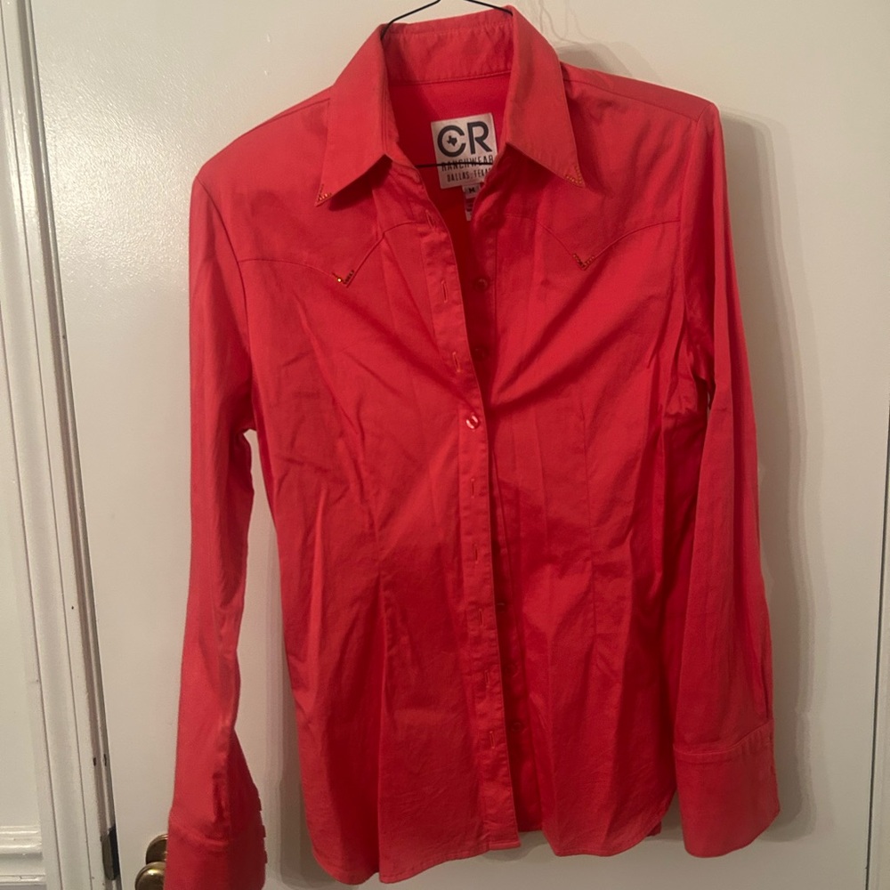 CR Women's Red Button Down Shirt